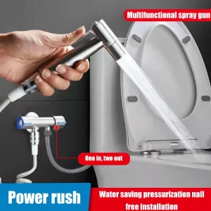 Portable Bidet Toilet Sprayer Stainless Steel Hand Held Spray Toilet Shower Wc Dual Control Angle Valve Bathroom Accessories