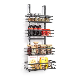 Multi Layer Over Door Hanging Storage Basket Over The Door Pantry Organizer with 3 4 5 Basket Punch-free Holder Storage Rack