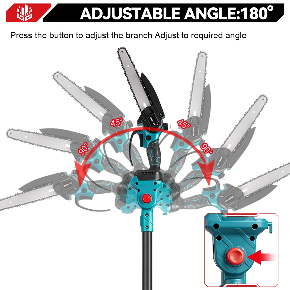 ONEVAN 4IN1 Brushless Telescoping Pole Electric Chainsaw Scissor High Branch Garden Pruning Tool For Makita 18V Battery Pin - Image 2