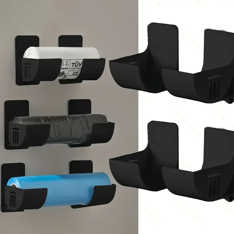 4-pack Punch-free Storage Rack Kitchen Plastic Wrap Garbage Bag Cabinet Storage Rack Refrigerator Side Storage Rack - Image 2
